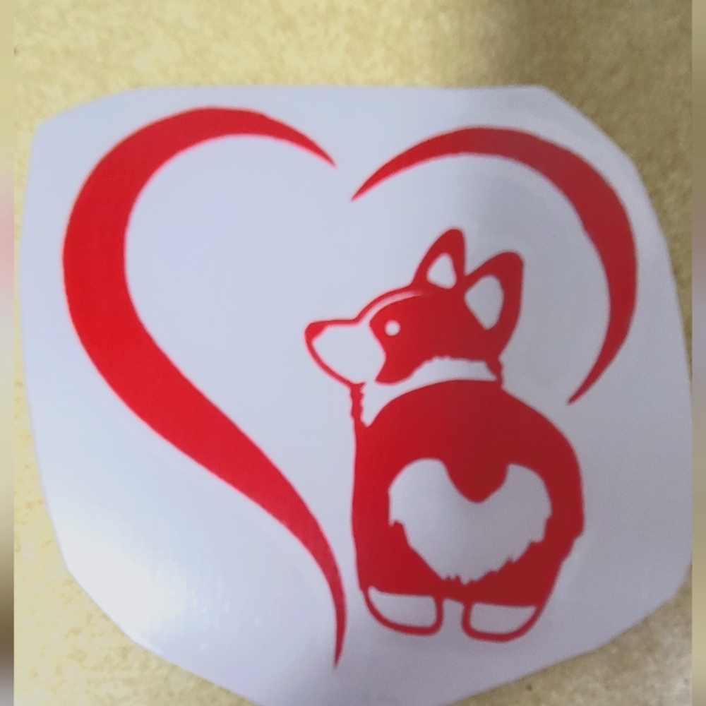 Corgi heart decal